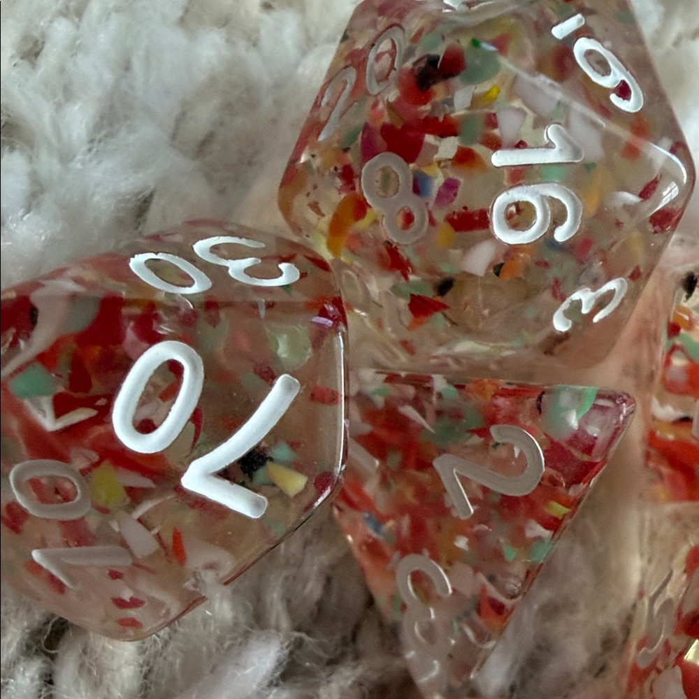 Confetti Resin RPG Dice Set - Picture 3 of 5